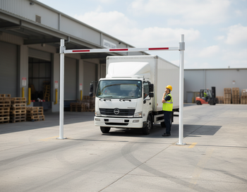 Premium Fixed Height Restriction Barrier for Parking Lots and Garages - Adjustable Clearance Up to 3800 mm with Durable Aluminium Boom and Steel Posts
