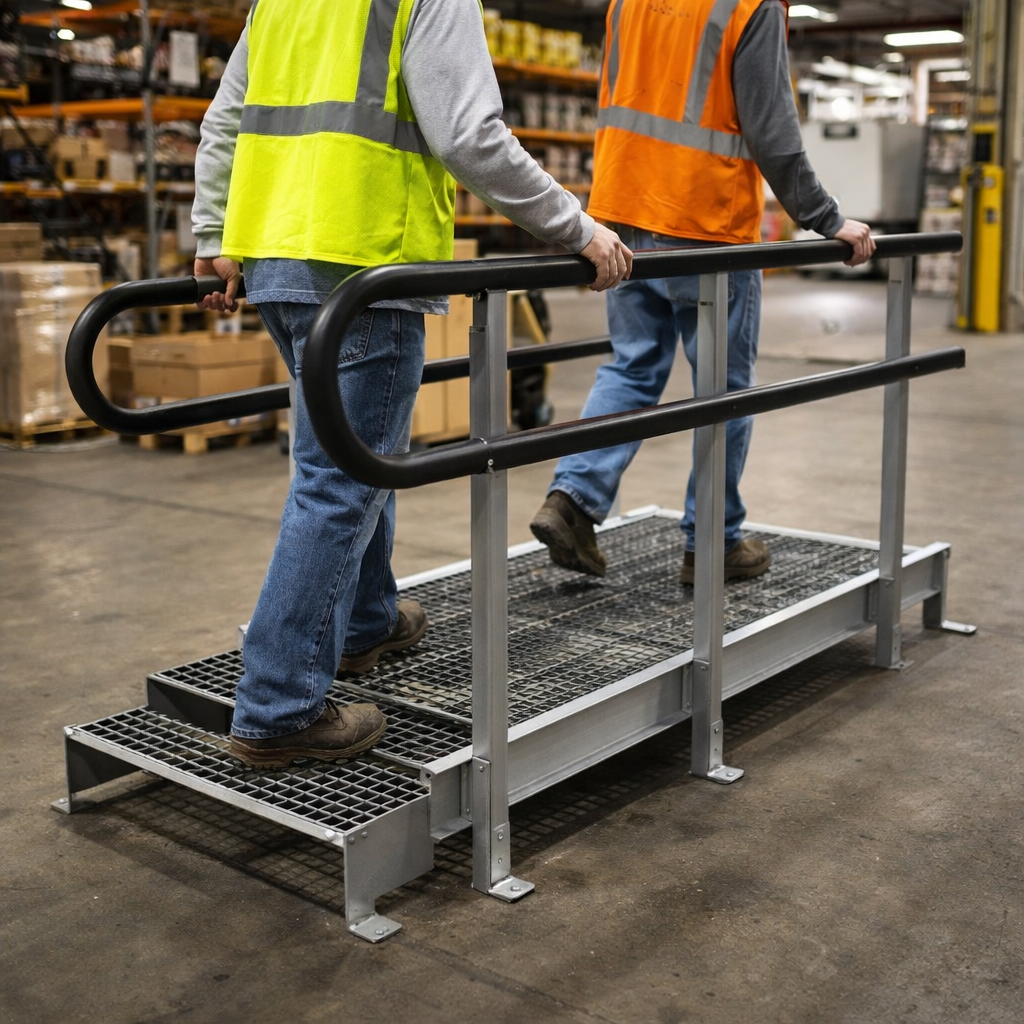 U-Shaped Handrail Endings - Pair - Modular Ramp Accessory