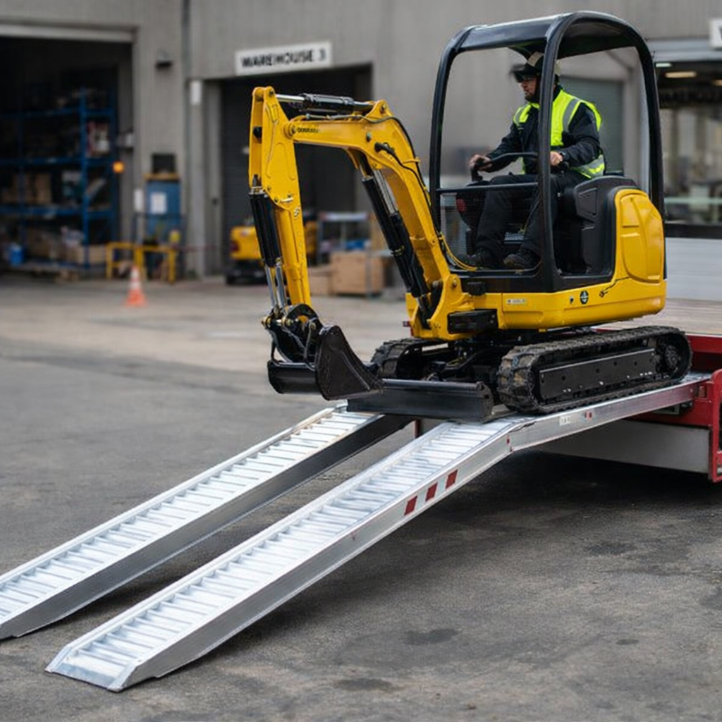 Aluminium Loading Ramps – 3500x360mm – 4580kg Capacity – Plant & Mini Digger Use