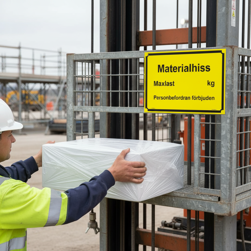 Premium Warning Sign for Material Hoist - Multiple Sizes and Durable Materials for Clear Safety Messaging