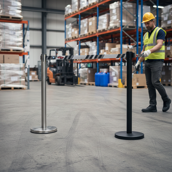 Premium Custom Printed Belt Barrier Stanchion with Retractable Belt - 2m to 5m Length Options for Versatile Crowd Control