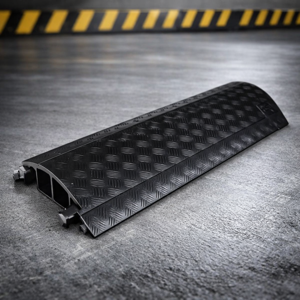 3 Channel Cable Protector – Black – 2,000kg Capacity – Indoor/Outdoor