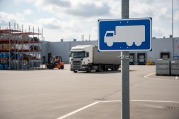 Premium Prohibition Sign for Truck Driving Left - 40x60cm Durable Design - High-Quality Professional Grade for Industrial and Commercial Applications