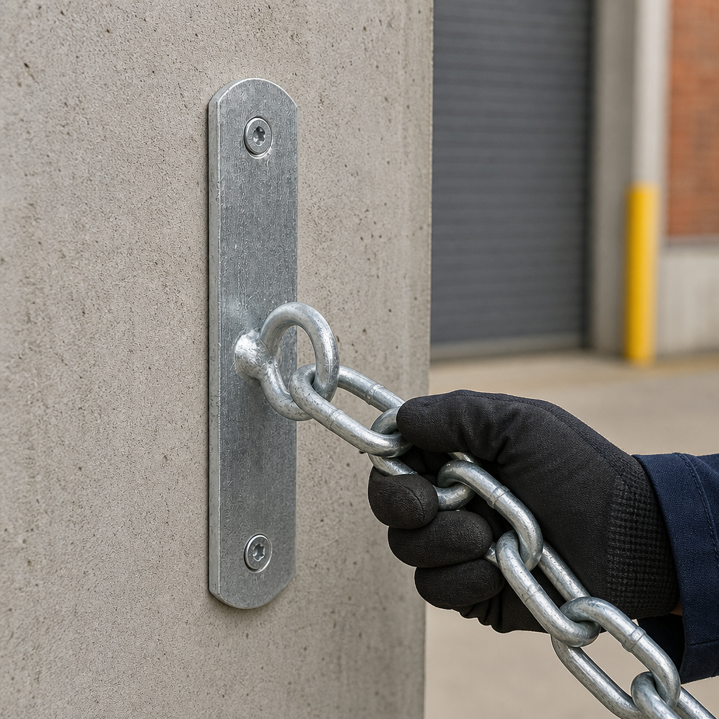 Galvanised Wall-Fixed Chain Eyelet for Barrier Systems