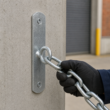 Galvanised Wall-Fixed Chain Eyelet for Barrier Systems