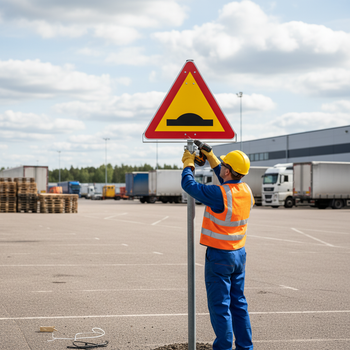 Premium Traffic Sign - Speed Bump Model 900mm for Enhanced Road Safety - High-Quality Professional Grade for Industrial and Commercial Applications
