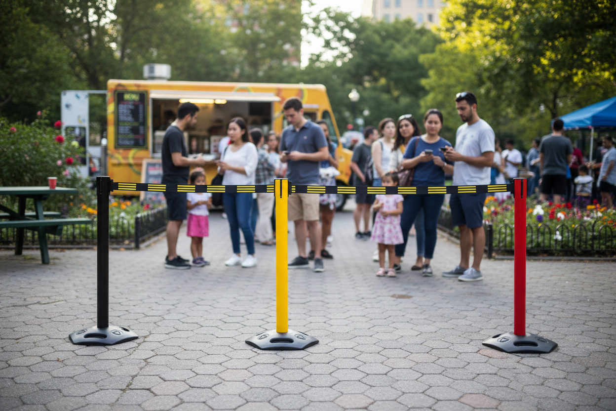 Premium Receiver Post for Belt Stanchions - Durable Outdoor Barrier Connection Point for Crowd Control Setup