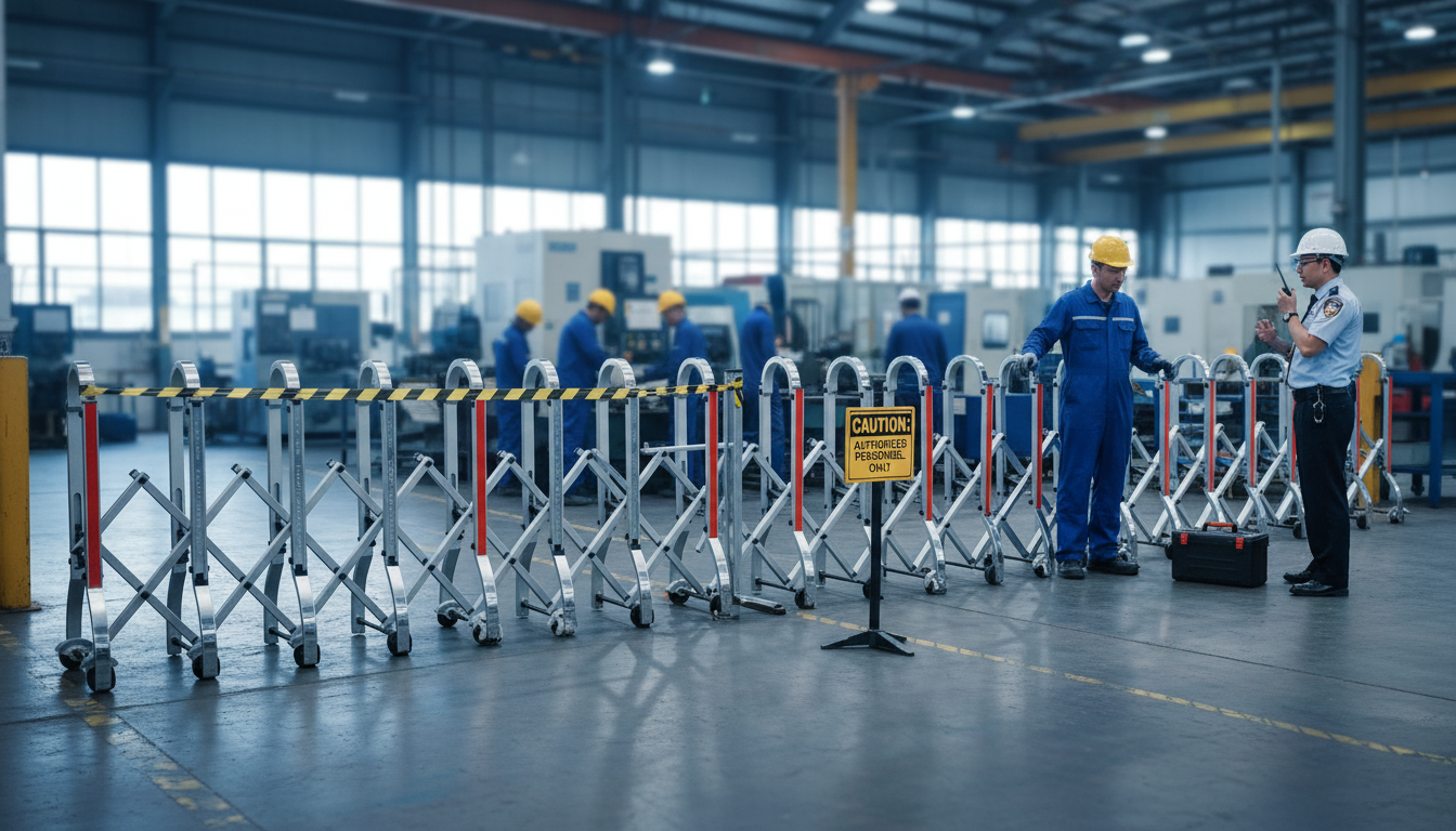 Premium Heavy Duty Expandable Barrier Gate - Durable Aluminum Alloy, Fully Retractable, Ideal for Indoor and Outdoor Use