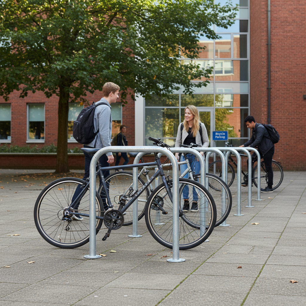 Premium Galvanised Sheffield Bike Stand with Bolt Down or Cast-in Options for Secure Bicycle... - side view | Barriers Co