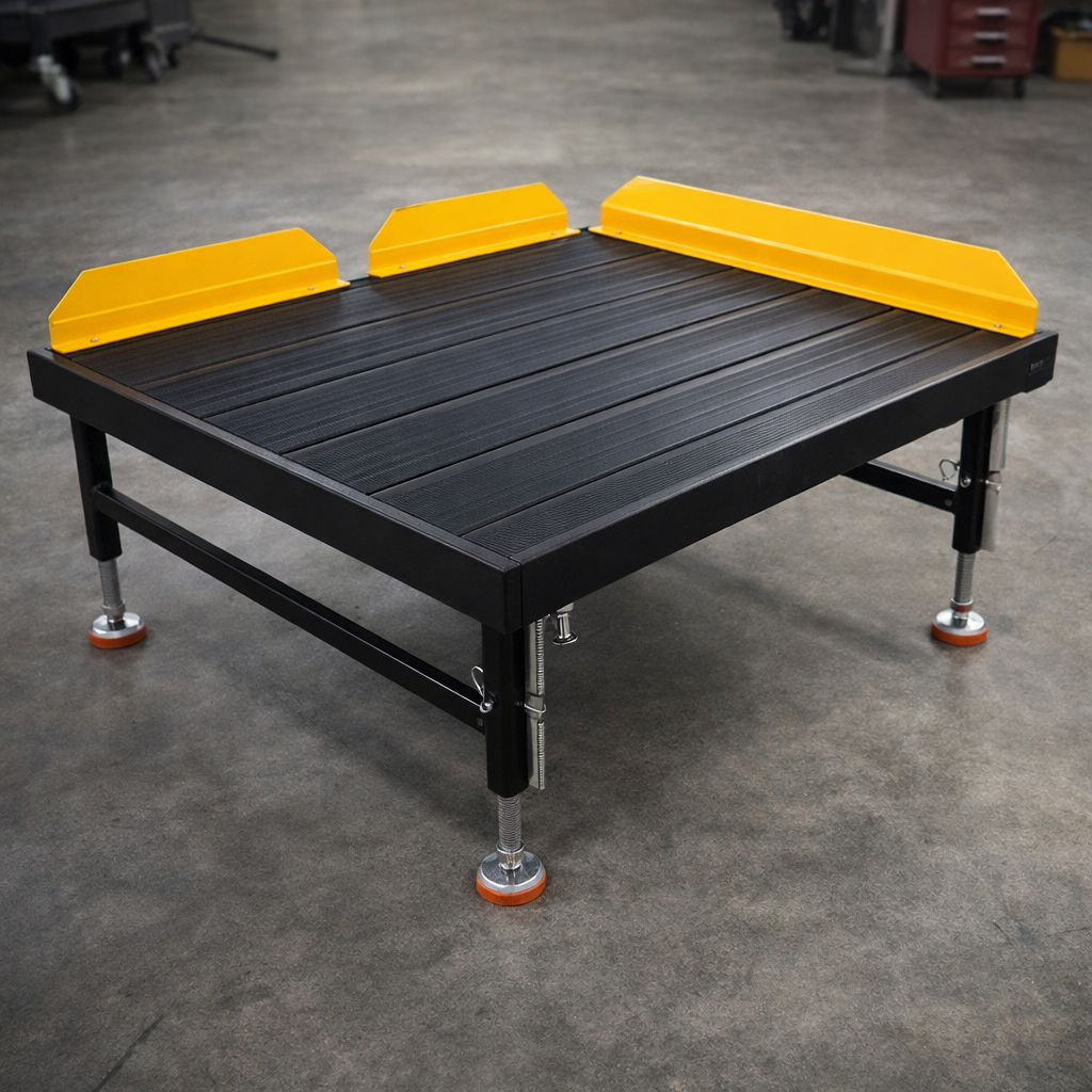 Adjustable Platform – 935mm x 1010mm – Black with Yellow Edges – Mobility Aid