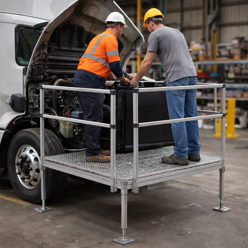 Platform Kit – 1.5m x 1.5m – Expanded Mesh Surface – Modular Ramp System