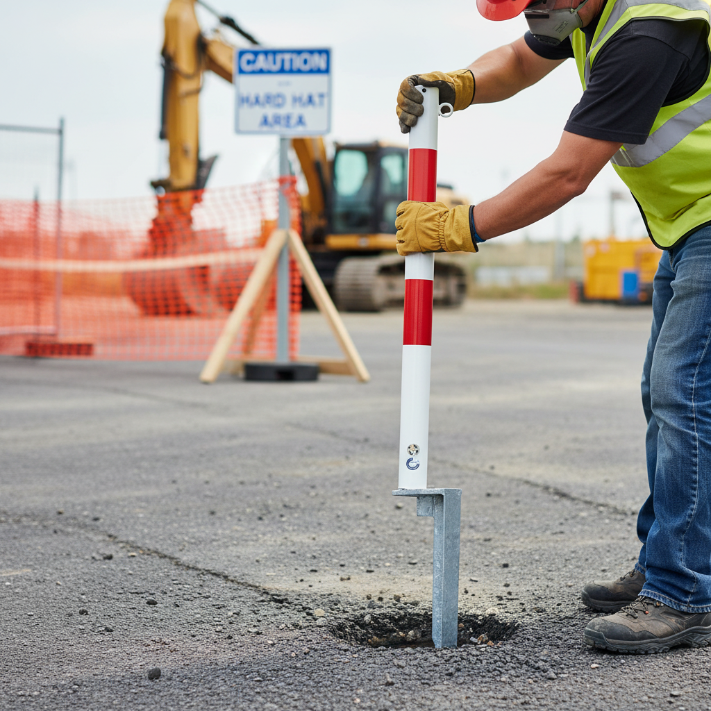Premium Metal Chain Stanchion with Spear for High Stability on Soft Foundations, Weather-Resistant and UV-Resistant