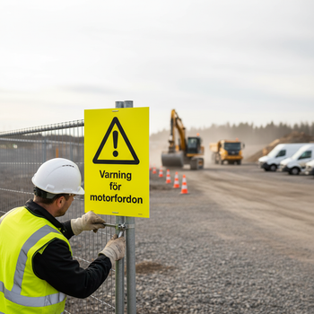Premium Warning Sign for Motor Vehicles - Durable Aluminum and PVC Options, Multiple Sizes, Easy Installation