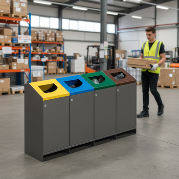 Premium 100L Selective Sort Recycling Bin Kit with Galvanised Steel Structure for Urban Waste Management