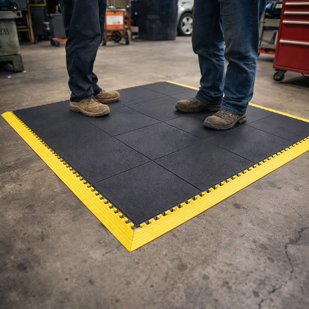 Rubber Interlocking Floor Mat – 91cm x 91cm – Anti-Slip – Indoor/Outdoor