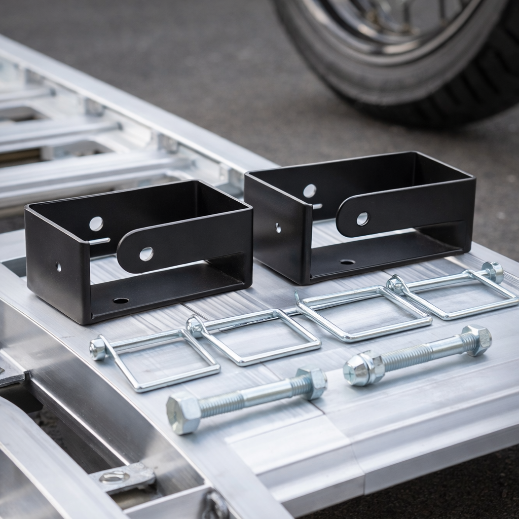 U-shaped Joining Brackets – Black – Extra Wide – Motorcycle Ramp Kit