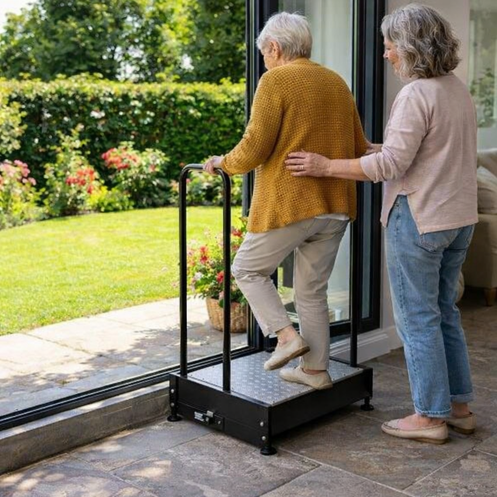 Adjustable Half Step – Black – 400kg Capacity – Mobility Aid