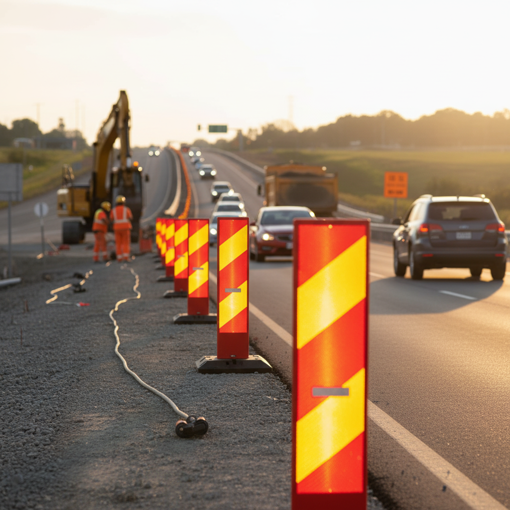 Premium Traffic Delineator Panel with Reflective Surface - Height 800mm, Width 240mm, Thickness 110mm