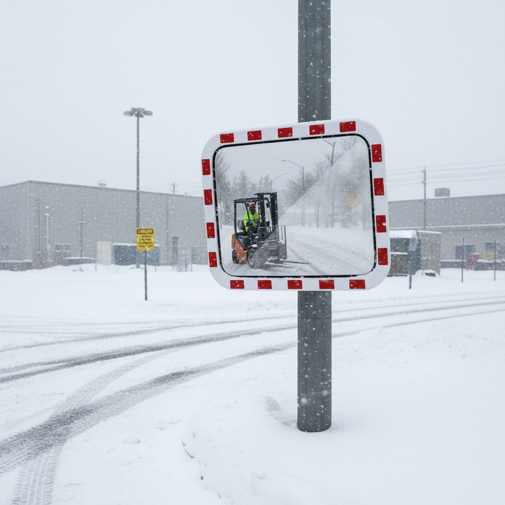 Premium Traffic Mirror with Integrated Heater for Clear Visibility in All Weather Conditions - Ideal for Outdoor Use