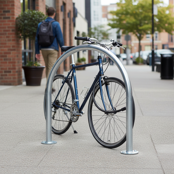 Premium Heavy Duty Galvanised Bike Stand with Modern Hoop Design for Secure Cycle Parking