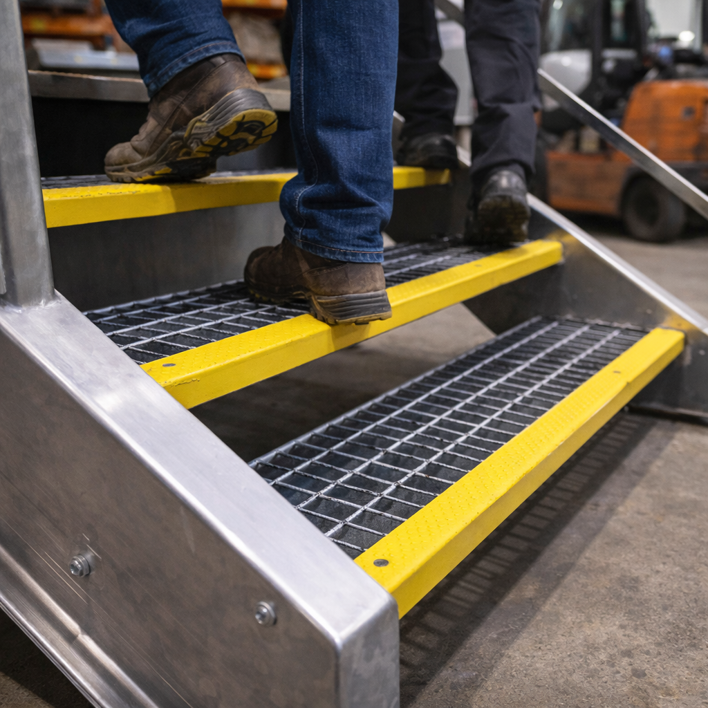 Anti-Slip Stair Nosing – 55mm High – Stainless Steel – Indoor/Outdoor