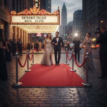 Premium Entrance Package with Carpet, Stanchions and Ropes for Retail Spaces - High-Quality Professional Grade for Industrial and Commercial Applic...
