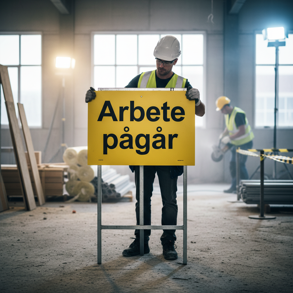 Premium Warning Sign for Ongoing Work - Multiple Materials and Sizes for Clear Safety Communication