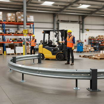 Premium Curved Impact Barrier Beam - 3.2m Length with Custom Radius for Safety Applications