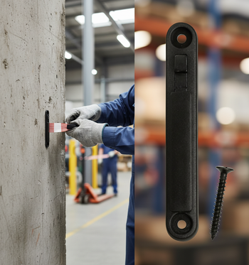 Professional Wall Receiver Clip Type 2 for Belt Stanchions - Secure Attachment with Included Mounting Materials