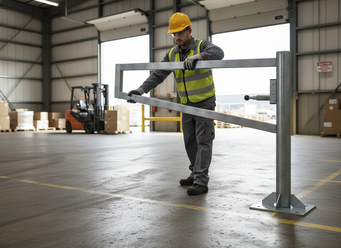 Premium Swiveling Gate with Automatic Pin Latch, Hot-Dip Galvanized Steel Construction for Secure Access Control