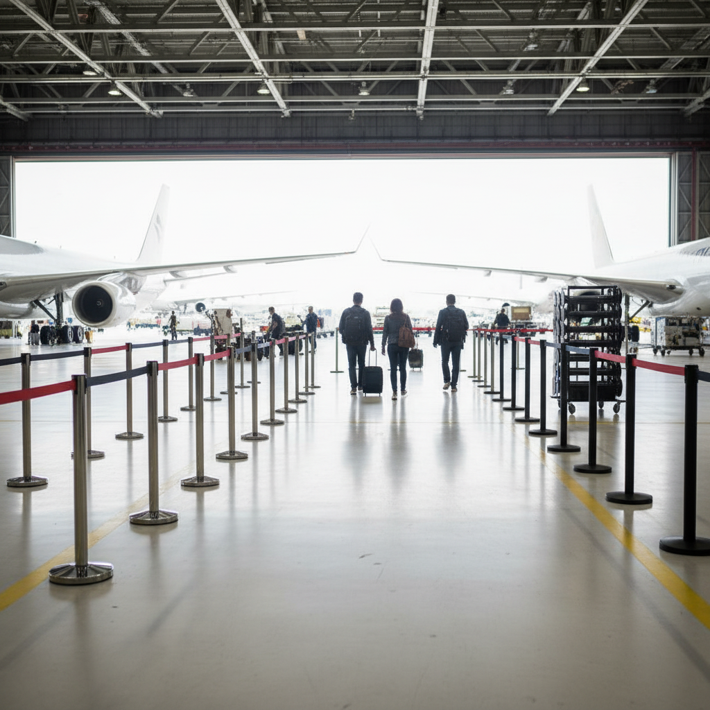Premium Heavy Duty Belt Barrier Set with Trolley - 18 Stanchions for Crowd Control and Line Management
