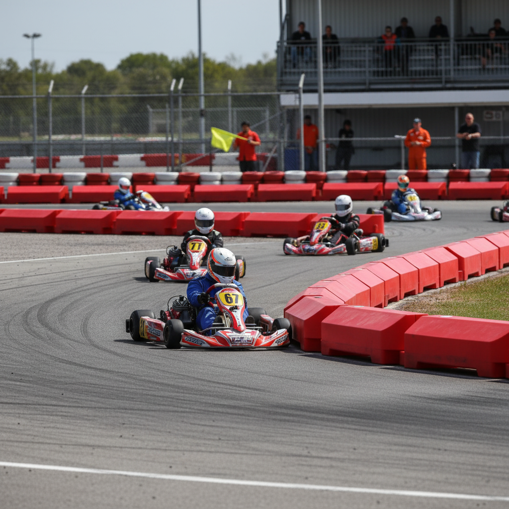 Premium Water-Filled Go-Kart Track Barrier - Lightweight, Easy to Install, Indoor/Outdoor Use - side view | Barriers Co