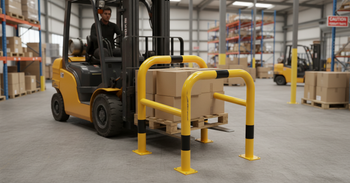 Premium Heavy Duty Anti-Nudge Hoop for Pillars and Posts - 60 mm Diameter Steel Construction with High Visibility Coating