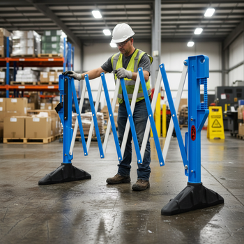 Premium Expanding Barrier System - Durable, Portable, and Ideal for Various Applications