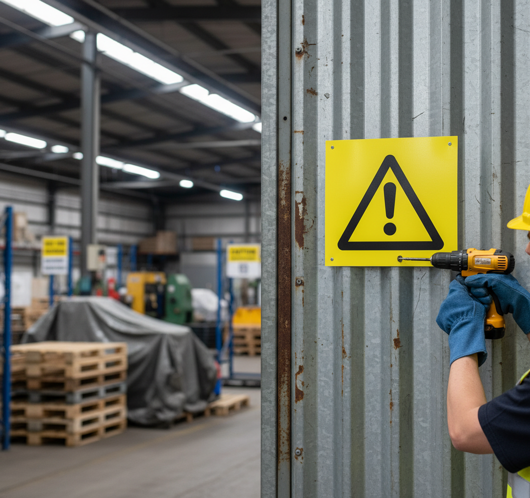 Premium Warning Sign for Safety - Various Materials and Sizes for Clear Marking in Industrial and Public Environments