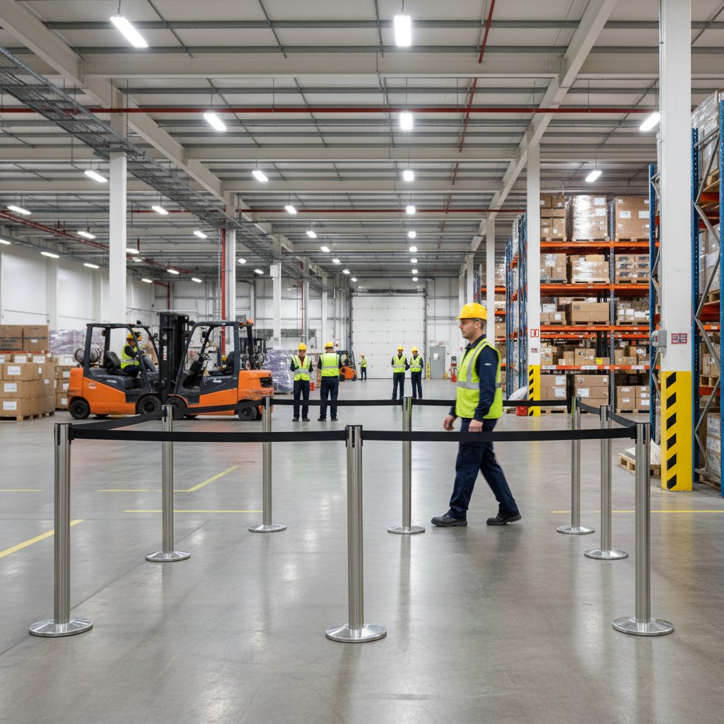 Professional Fixed Belt Stanchion with Retractable 3.4m or 4.9m Belt for Permanent Queue Systems