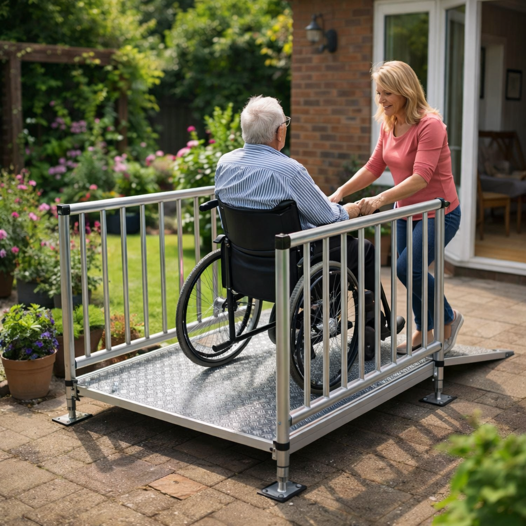 Modular Wheelchair Ramp Kit – 1080mm x 1000mm – Steel – Indoor/Outdoor Use