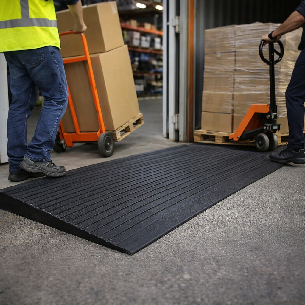 Rubber Threshold and Container Ramps – 100mm High – Heavy Duty – Wheelchair & Mobility Access