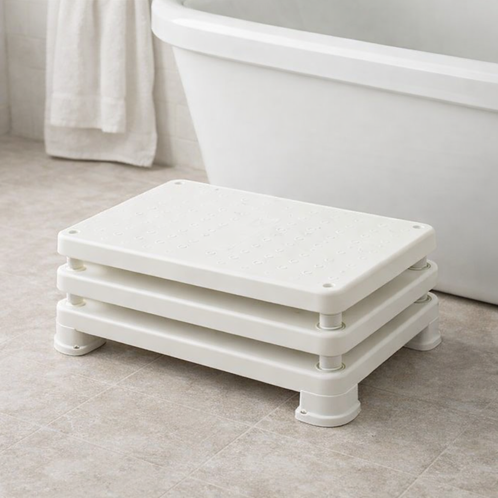 Adjustable Bath Step – 25-100mm Height – 500kg Capacity – Bathroom Aid