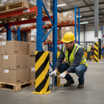 Premium U-Shape Pallet Racking Protector Crash Guard with Reinforced Edges for Enhanced Safety and Visibility