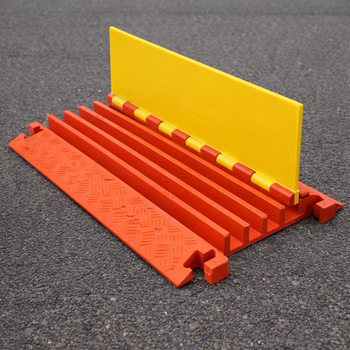 5 Channel Cable Protector – Orange/Yellow – Industrial Grade – Heavy Duty