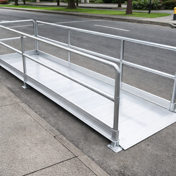Pedestrian Ramp with Handrails – 2990mm Long, 1000mm Wide – Aluminium – Wheelchair & Pedestrian Access
