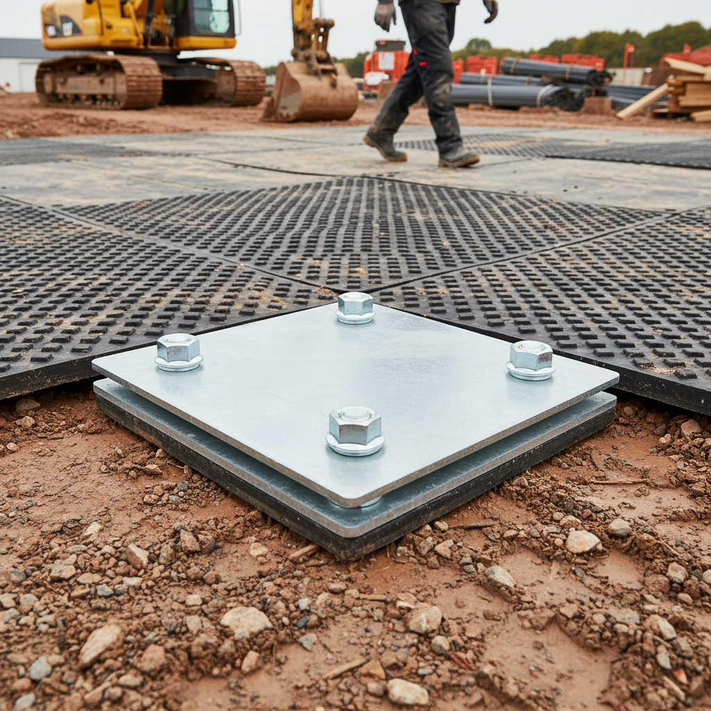 Premium Heavy Duty 4-Way Coupler for Enduramats - Secure Locking with Steel Plates and M12 Studs for Rigidity in Heavy Applic
