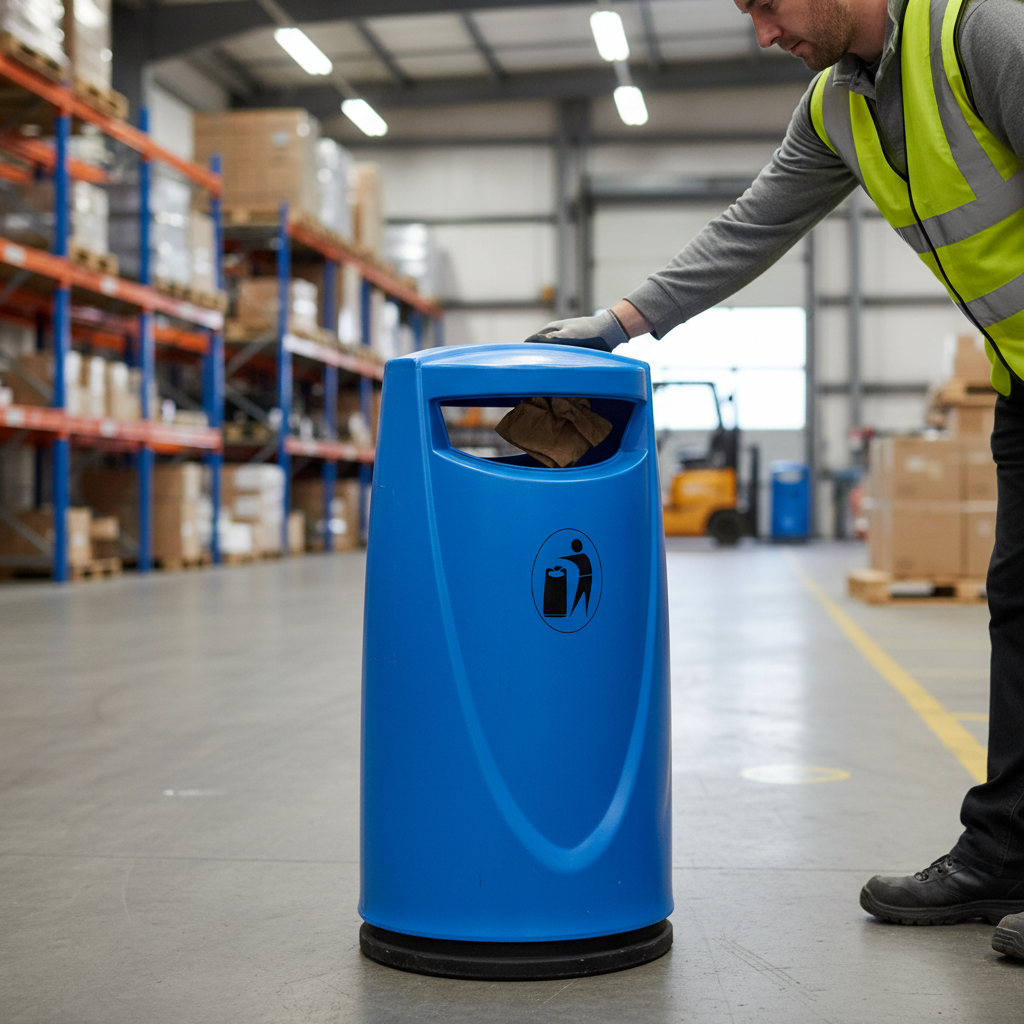 Premium 90L Litter Bin with Keyless Locking Mechanism for Public Spaces - High-Quality Professional Grade for Industrial and 
