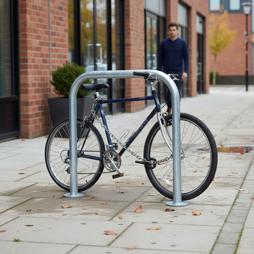 Premium Galvanised Sheffield Bike Stand with Bolt Down or Cast-in Options for Secure Bicycle Parking | Barriers Co