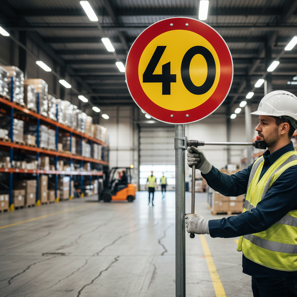 Premium Prohibition Sign - Maximum Speed 40 km/h - Ø 600 mm - Durable Design for Effective Traffic Management