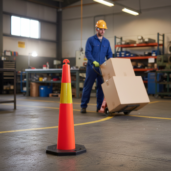 Premium T-Top Traffic Cone - 1150mm Height with 8kg Rubber Base for Enhanced Stability and Visibility