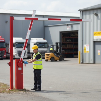 Heavy Duty Pivoting Height Restriction Barrier for Temporary Access Control with Locking Mechanism