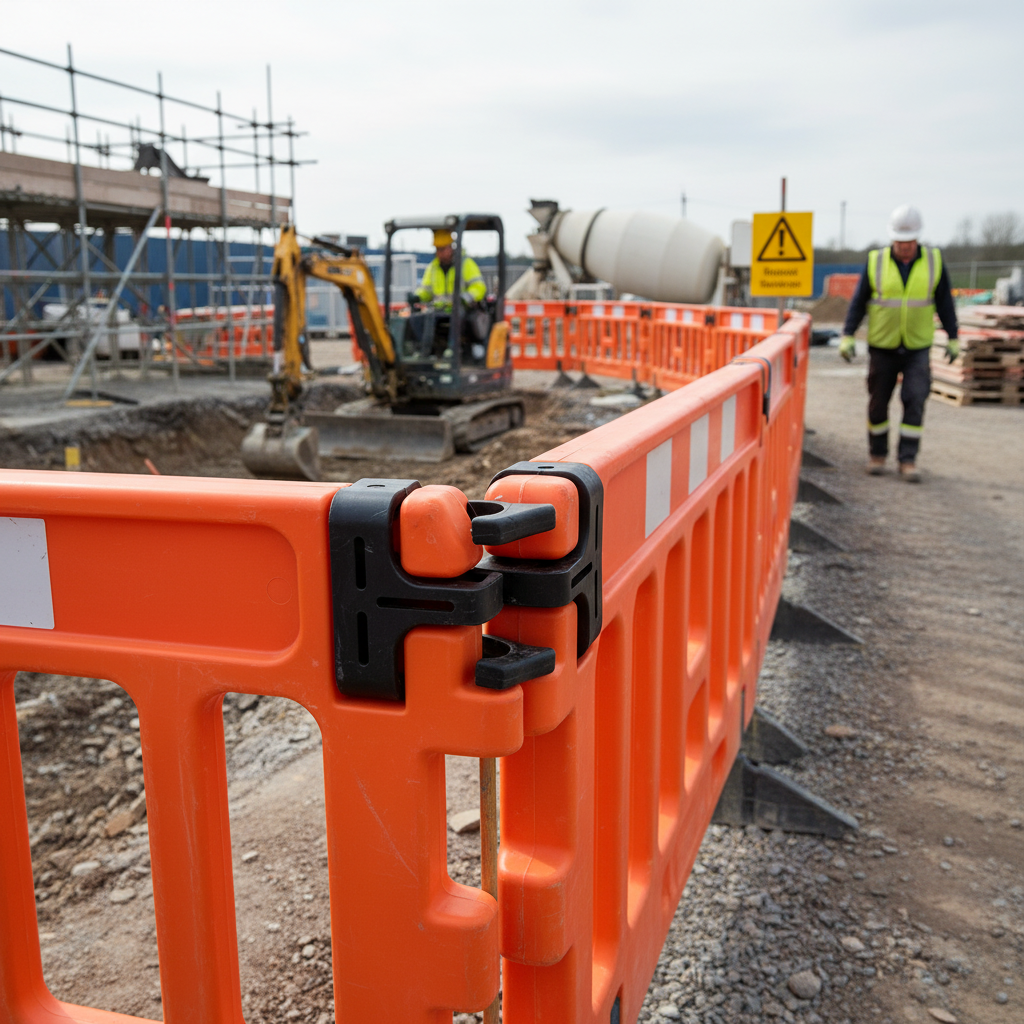 Premium Spare Clip for Plastic Barrier - Tool-Free, Rust-Resistant, Connects Multiple Sections - side view | Barriers Co