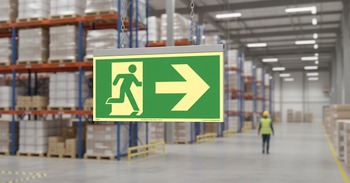 Premium Double-Sided Emergency Exit Sign for Ceiling Mounting - Glow in the Dark with Compliance to ISO 7010 Standards